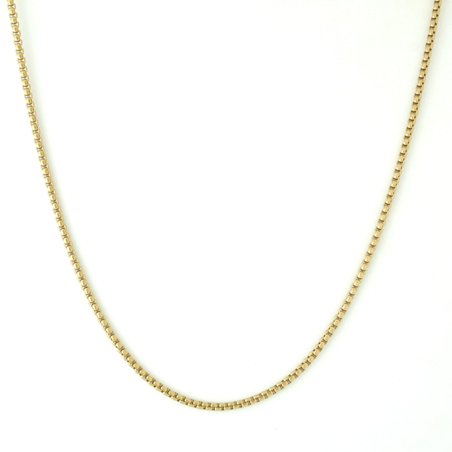 Golden Round Box Chain (2MM)
