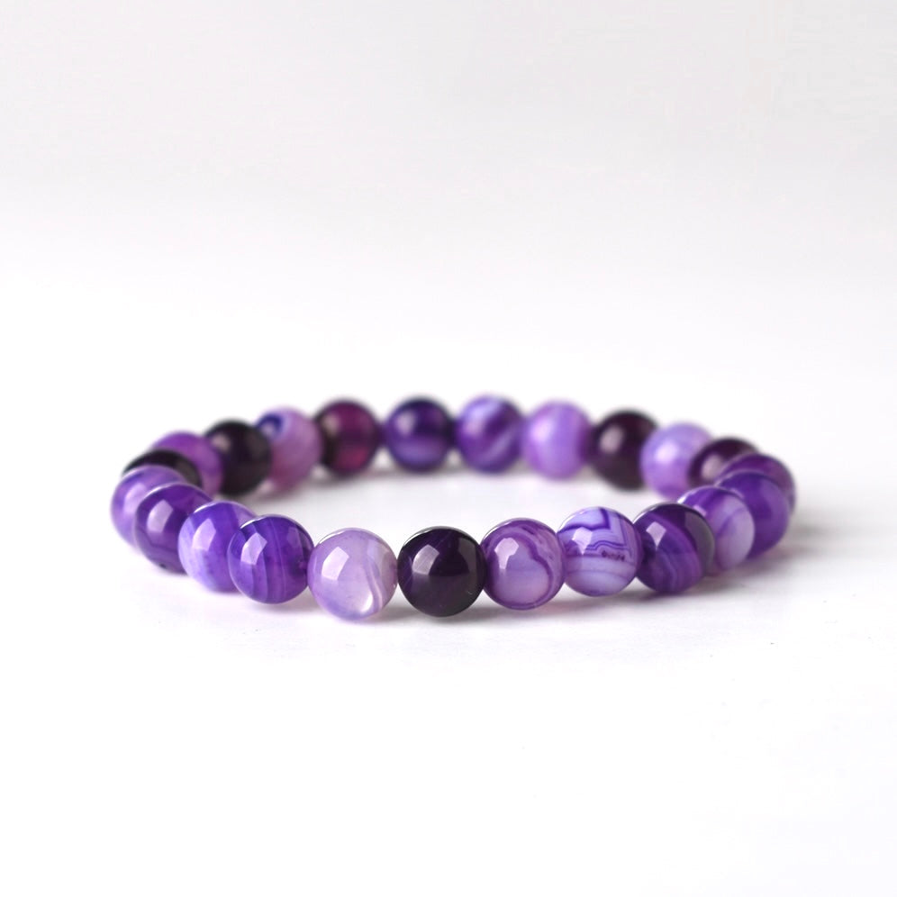 PURPLE STRIPE STONE BRACELET