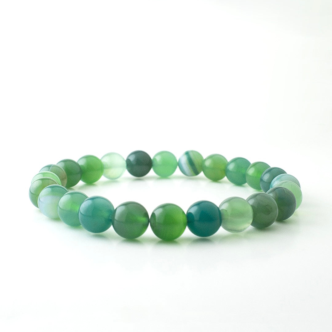 GREEN STRIPE STONE BRACELET