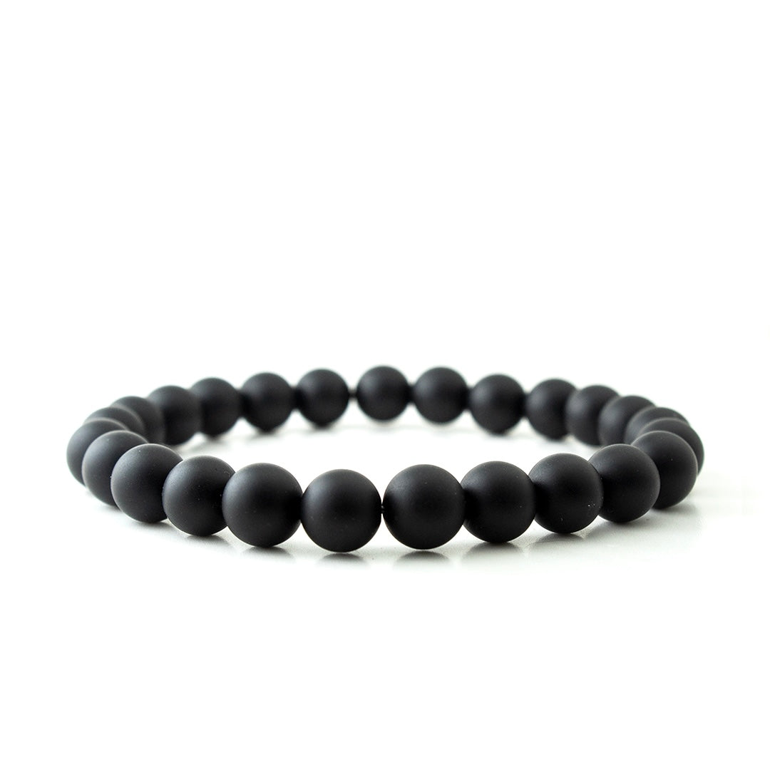 MATT BLACK STONE BRACELET