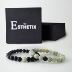 MIX AMAZONITE x MATT BLACK STONE BRACELET