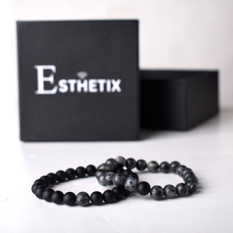 LARVAKITE x MATT BLACK STONE BRACELET