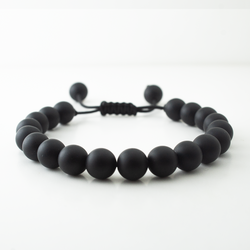 MATT BLACK STONE BRACELET