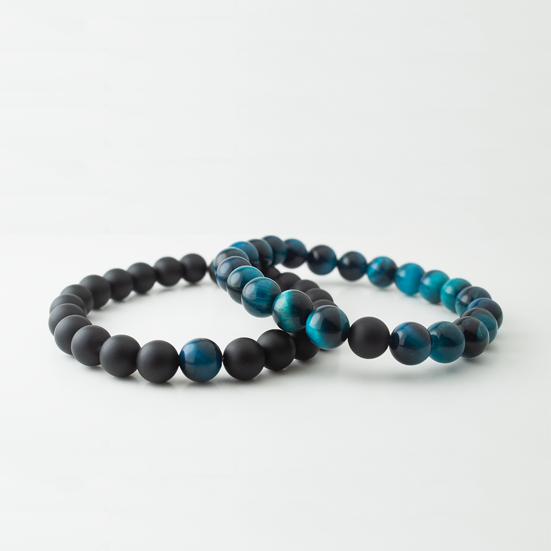 BLUE TIGER x MATT BLACK STONE BRACELET