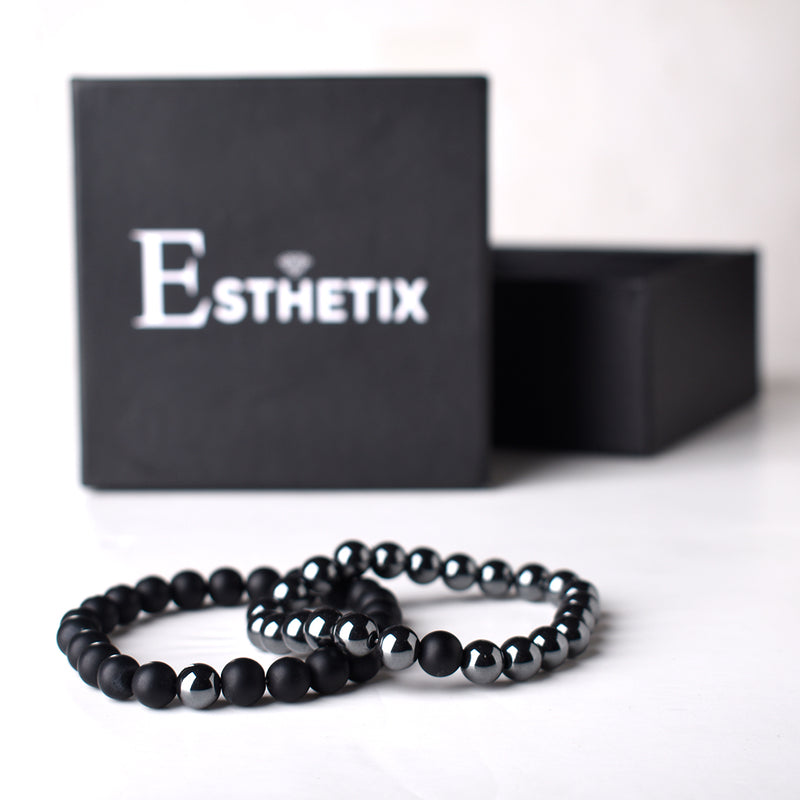 HEMATITE x MATT BLACK STONE BRACELET