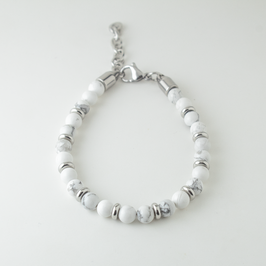 WHITE HOWLITE STONE BRACELET