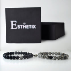 GRANITE x MATT BLACK MAGNETIC STONE BRACELET