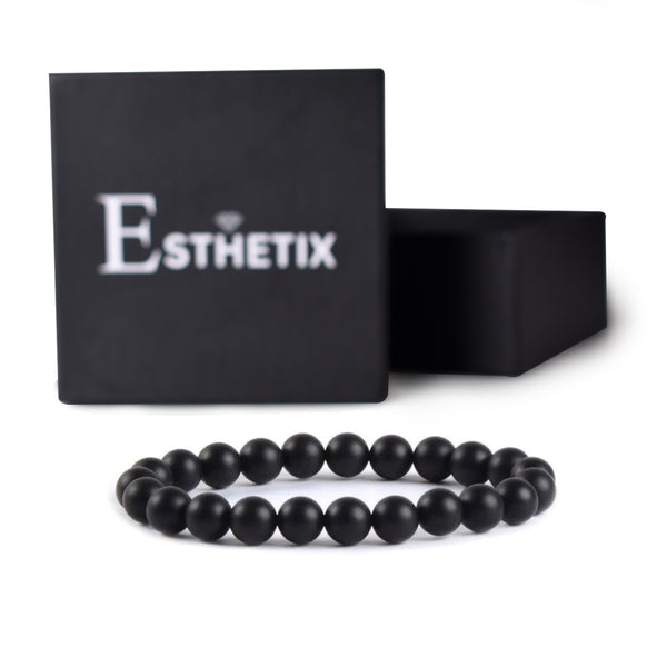 MATT BLACK STONE BRACELET