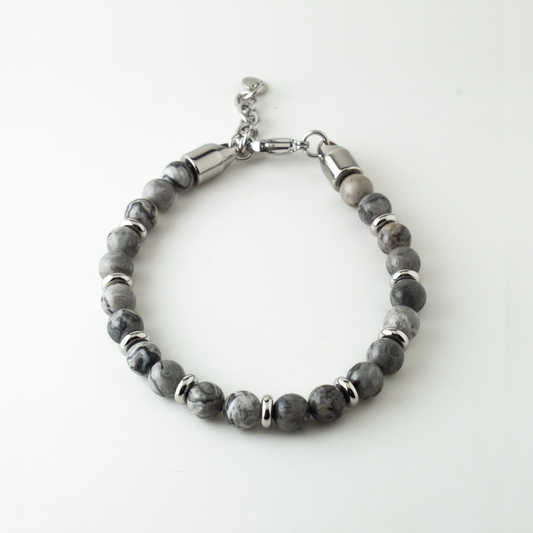 GREY JASPER STONE BRACELET