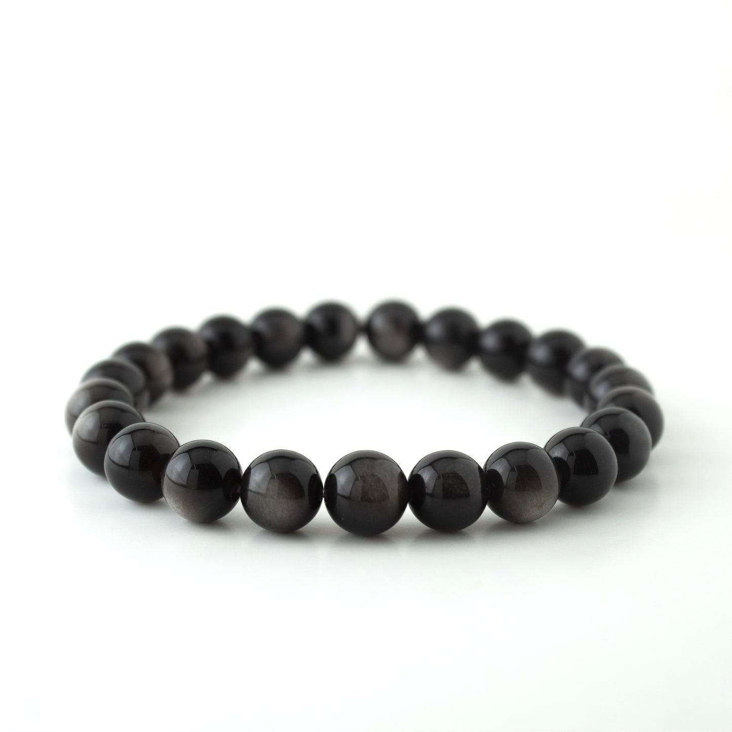 SILVER OBSIDIAN STONE BRACELET