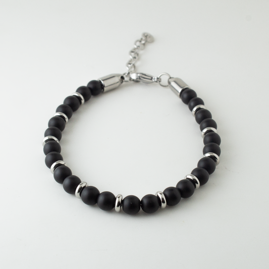 MATT BLACK STONE BRACELET