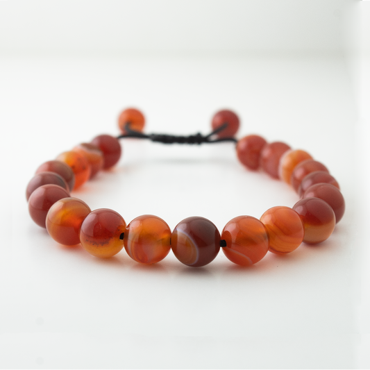 RED STRIPE AGATE STONE BRACELET