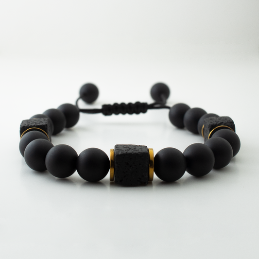 MATT BLACK x LAVA CUBE STONE BRACELET