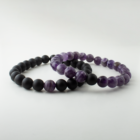 DREAM AMETHYST x MATT BLACK STONE BRACELET