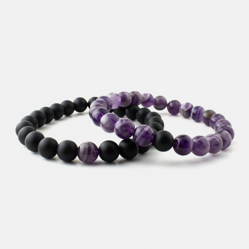 DREAM AMETHYST x MATT BLACK STONE BRACELET
