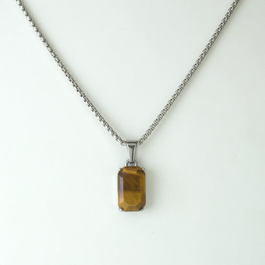 TIGER EYE PENDANT (SILVER)