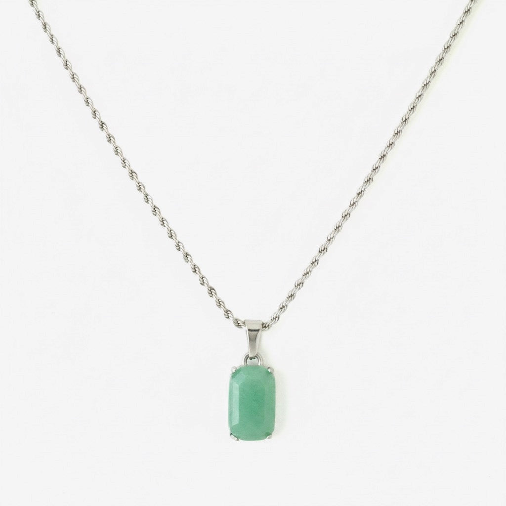 GREEN AVENTURINE PENDANT (SILVER)