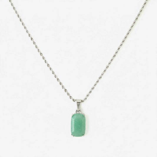 GREEN AVENTURINE PENDANT (SILVER)