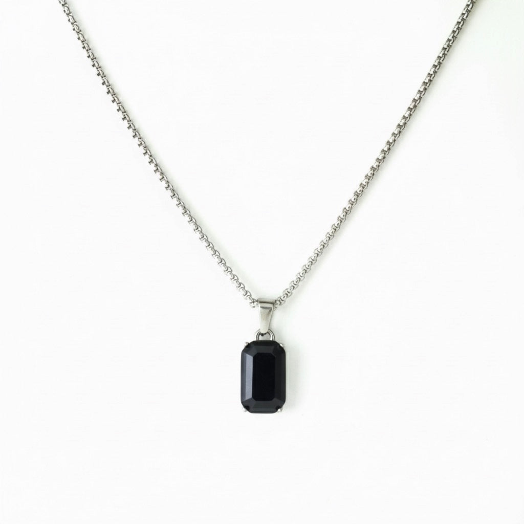 BLACK ONYX PENDANT (SILVER)