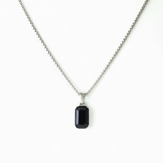 BLACK ONYX PENDANT (SILVER)