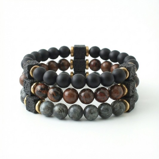 Lava Cube Bracelet Stack - 3 Pack