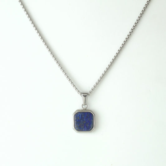 LAPIS STONE DELTA PENDANT (SILVER)