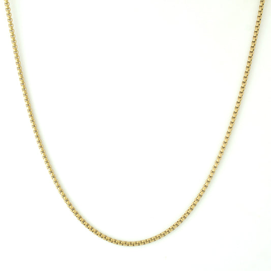 Golden Round Box Chain (2MM)