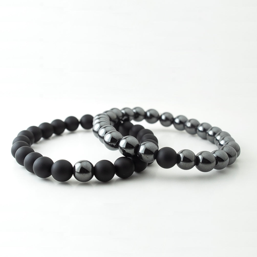 HEMATITE x MATT BLACK STONE BRACELET
