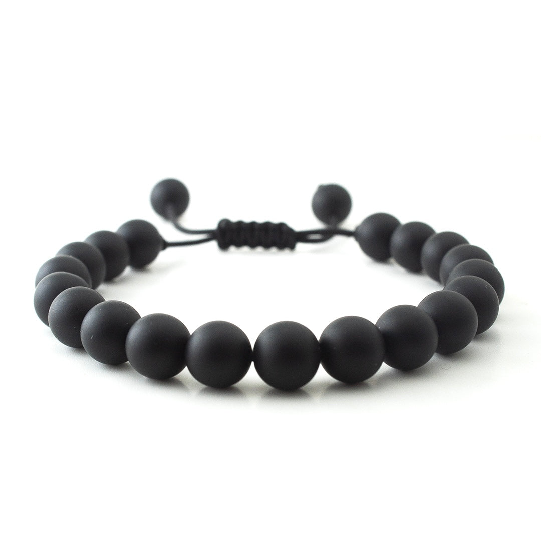 MATT BLACK STONE BRACELET