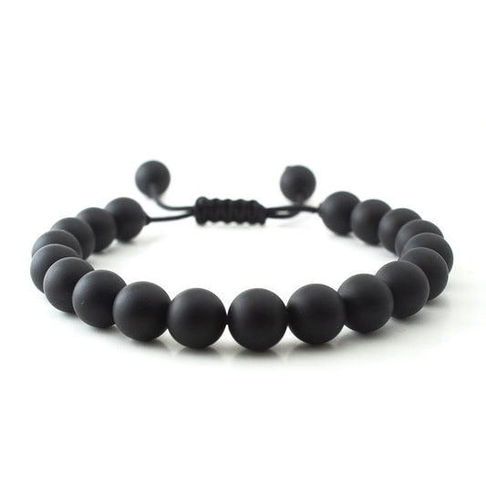MATT BLACK STONE BRACELET