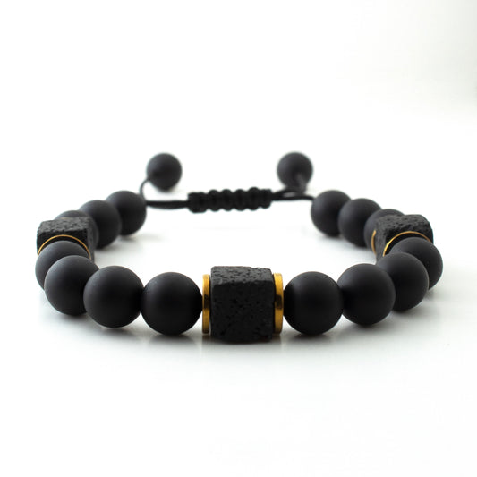 MATT BLACK x LAVA CUBE STONE BRACELET