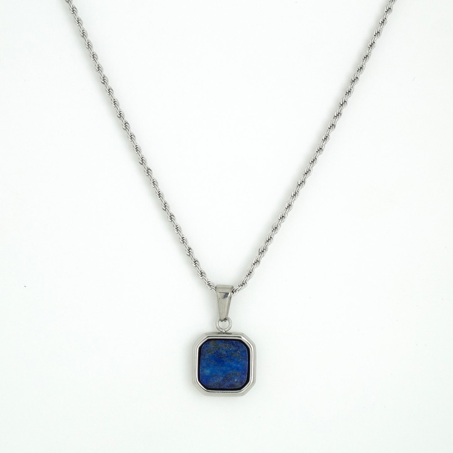 LAPIS STONE DELTA PENDANT (SILVER)
