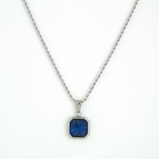 LAPIS STONE DELTA PENDANT (SILVER)
