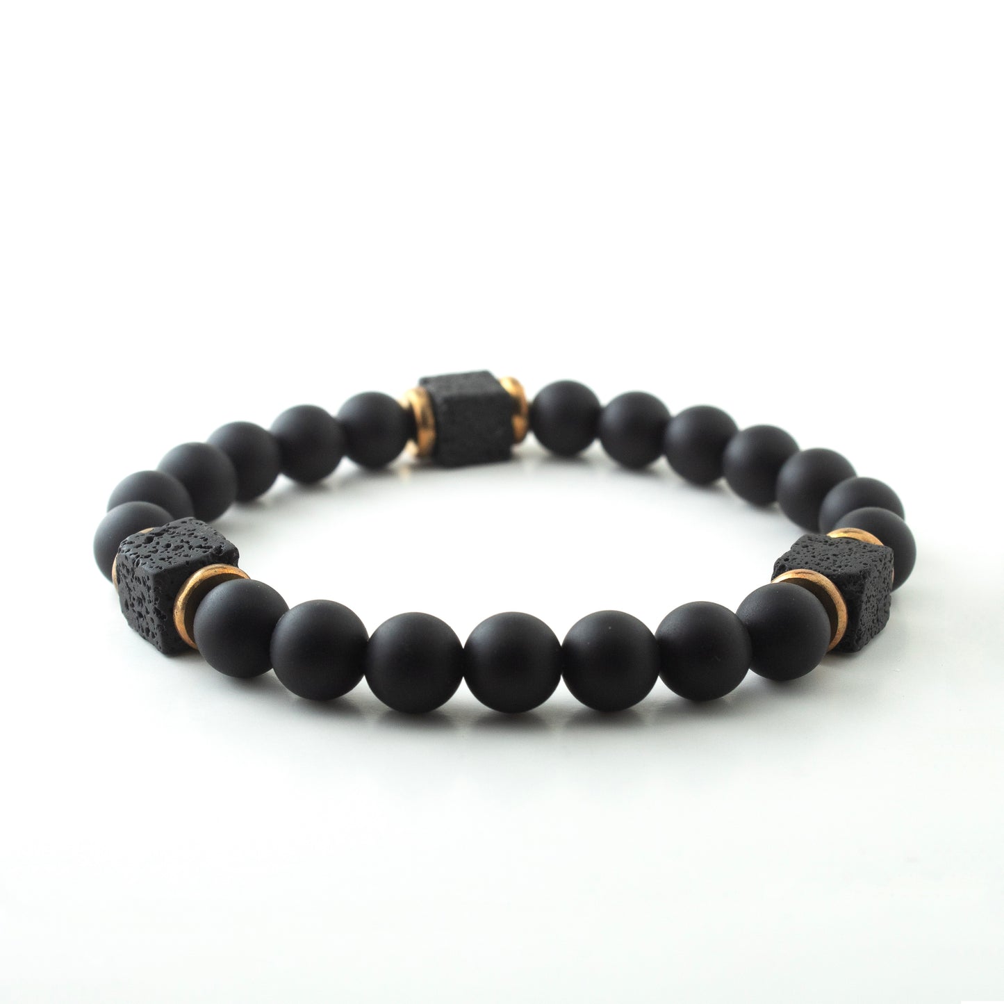 MATT BLACK x LAVA CUBE STONE BRACELET