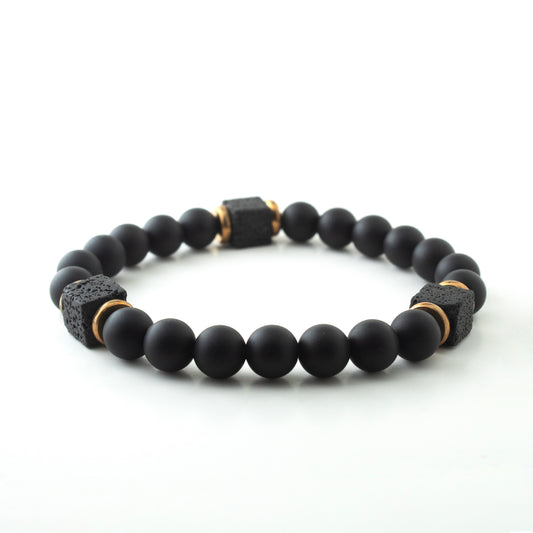 MATT BLACK x LAVA CUBE STONE BRACELET