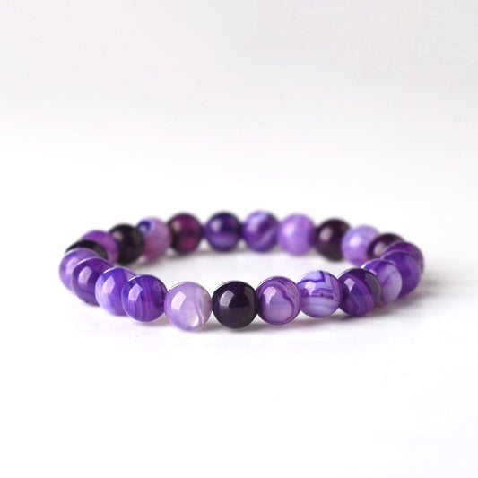PURPLE STRIPE STONE BRACELET