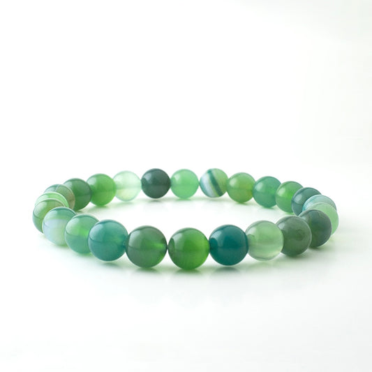 GREEN STRIPE STONE BRACELET