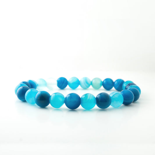 BLUE STRIPE STONE BRACELET
