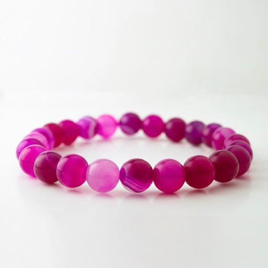 PINK STRIPE STONE BRACELET