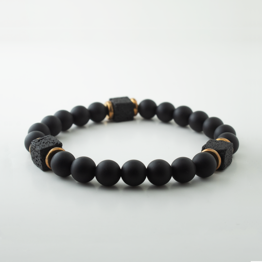 MATT BLACK x LAVA CUBE STONE BRACELET