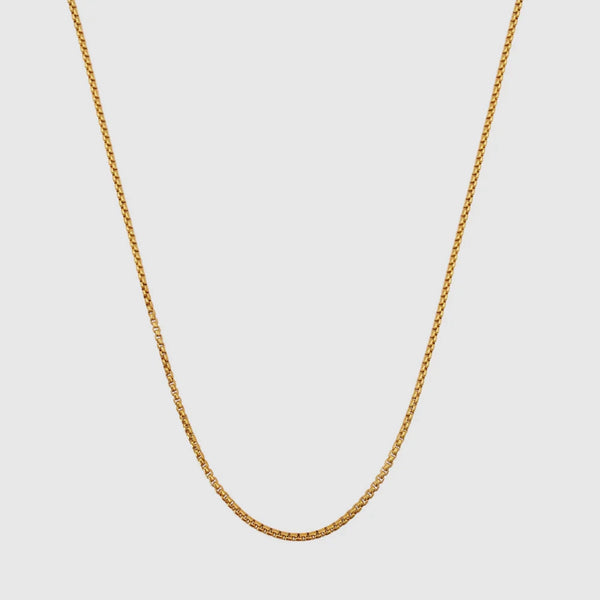 Golden Round Box Chain (2MM)