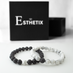 white howlite lava stone bracelet 