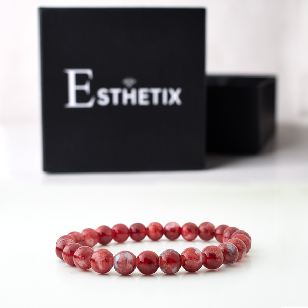 SCARLET RED MARBLE BRACELET