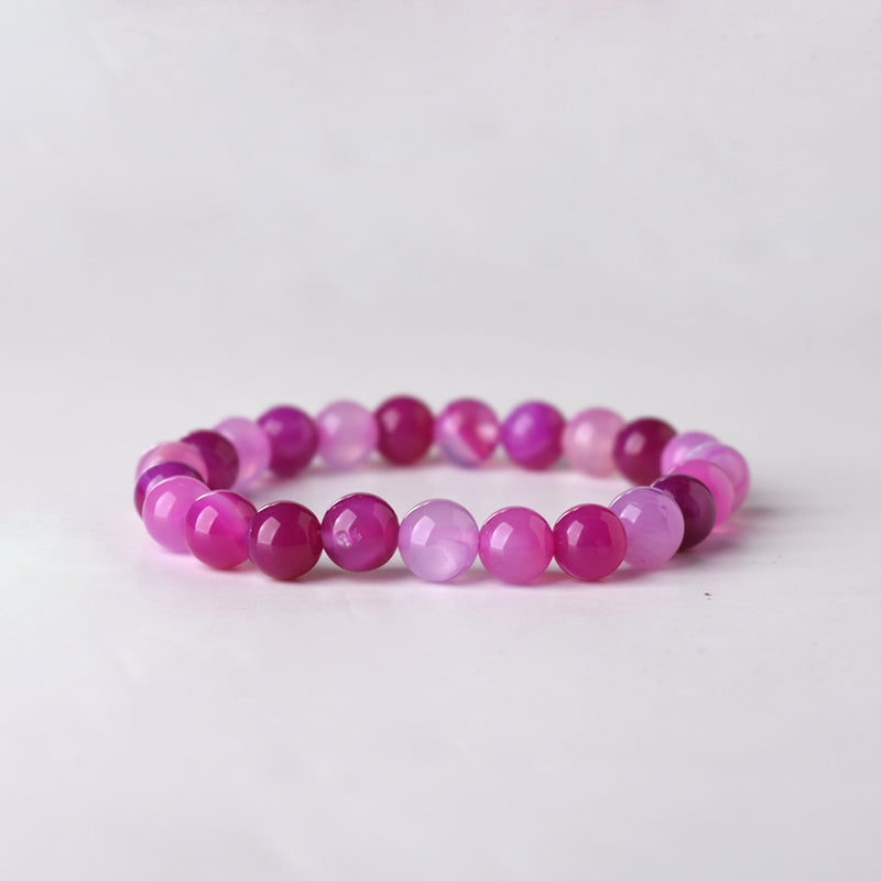 PINK STRIPE STONE BRACELET