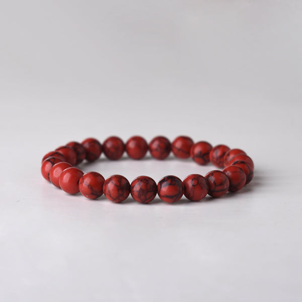 RED HOWLITE STONE BRACELET