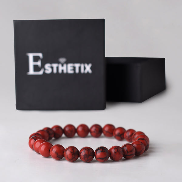 RED HOWLITE STONE BRACELET